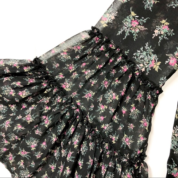 AEO Boho Floral Sheer Bell Sleeve Top - Picture 3 of 9